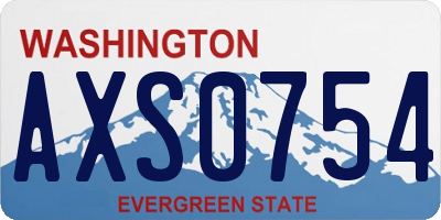 WA license plate AXS0754