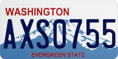 WA license plate AXS0755