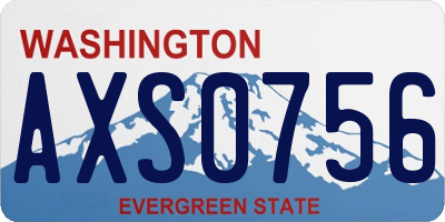 WA license plate AXS0756