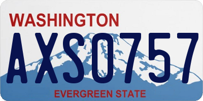 WA license plate AXS0757