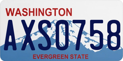WA license plate AXS0758