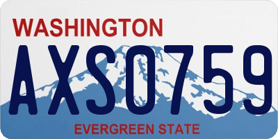 WA license plate AXS0759
