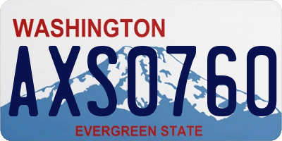 WA license plate AXS0760