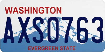 WA license plate AXS0763