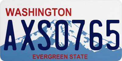 WA license plate AXS0765