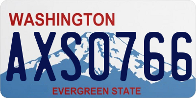 WA license plate AXS0766