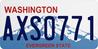 WA license plate AXS0771
