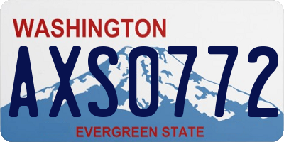 WA license plate AXS0772