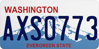 WA license plate AXS0773