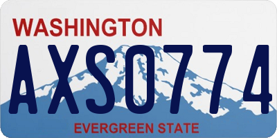 WA license plate AXS0774