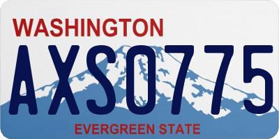 WA license plate AXS0775