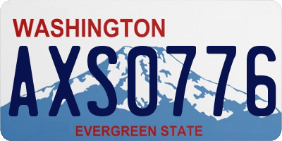 WA license plate AXS0776
