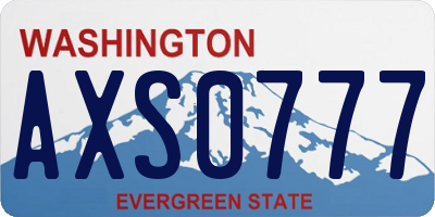 WA license plate AXS0777