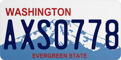 WA license plate AXS0778