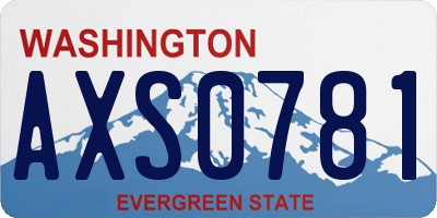 WA license plate AXS0781