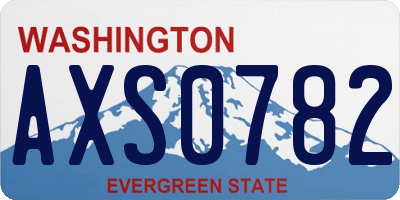 WA license plate AXS0782