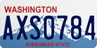 WA license plate AXS0784