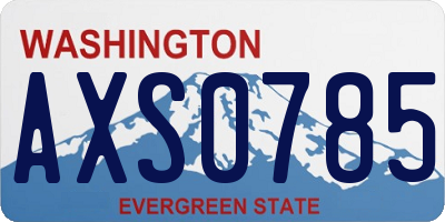 WA license plate AXS0785