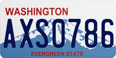 WA license plate AXS0786