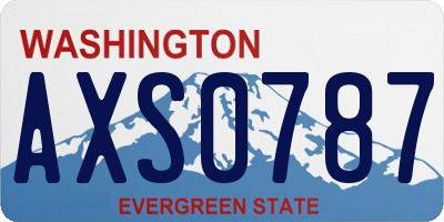 WA license plate AXS0787