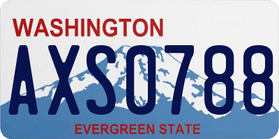WA license plate AXS0788