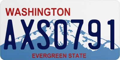 WA license plate AXS0791
