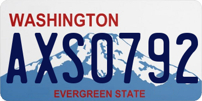 WA license plate AXS0792