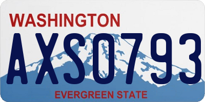 WA license plate AXS0793
