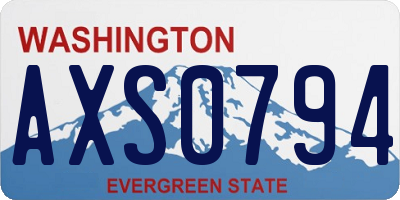WA license plate AXS0794