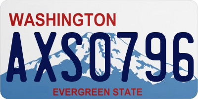 WA license plate AXS0796