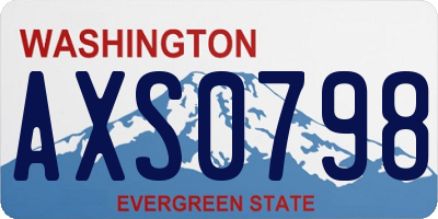 WA license plate AXS0798