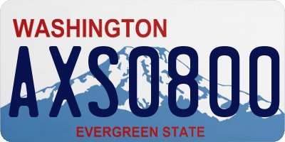 WA license plate AXS0800