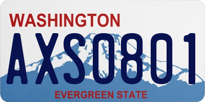 WA license plate AXS0801