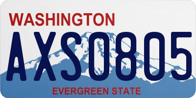 WA license plate AXS0805