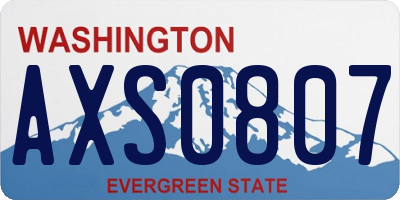 WA license plate AXS0807