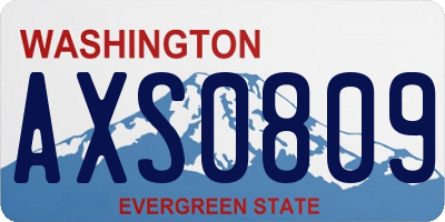 WA license plate AXS0809