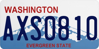 WA license plate AXS0810