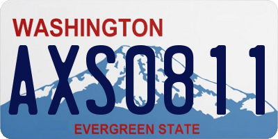 WA license plate AXS0811