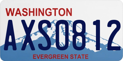 WA license plate AXS0812