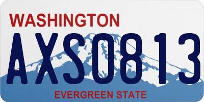WA license plate AXS0813