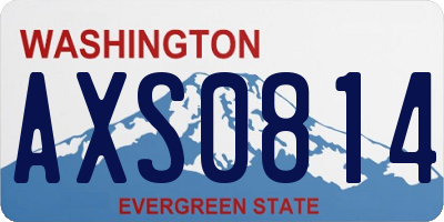 WA license plate AXS0814