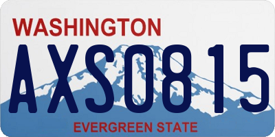 WA license plate AXS0815
