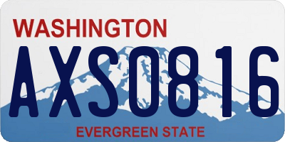 WA license plate AXS0816