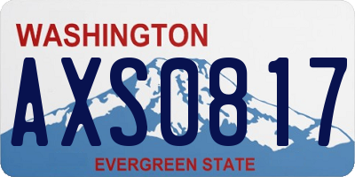 WA license plate AXS0817