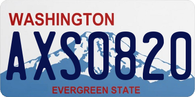 WA license plate AXS0820