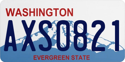 WA license plate AXS0821