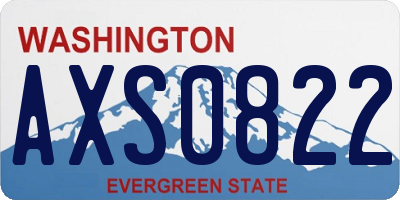 WA license plate AXS0822