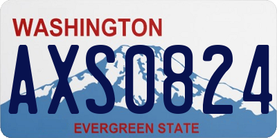 WA license plate AXS0824