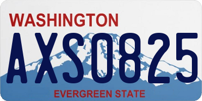 WA license plate AXS0825