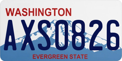 WA license plate AXS0826
